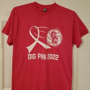 CANCER AWARENESS TSHIRT - DIG PINK 2022 w/ VOLLEYBALL - ADULT M - GILDAN